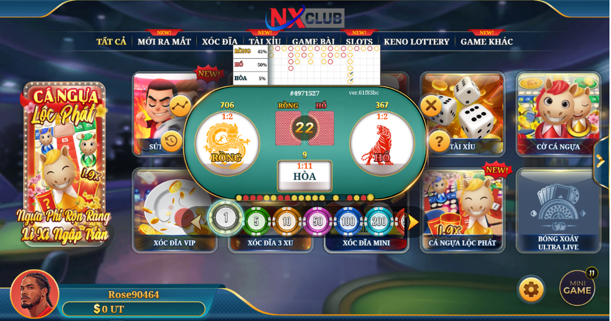 Rồng hổ saba game